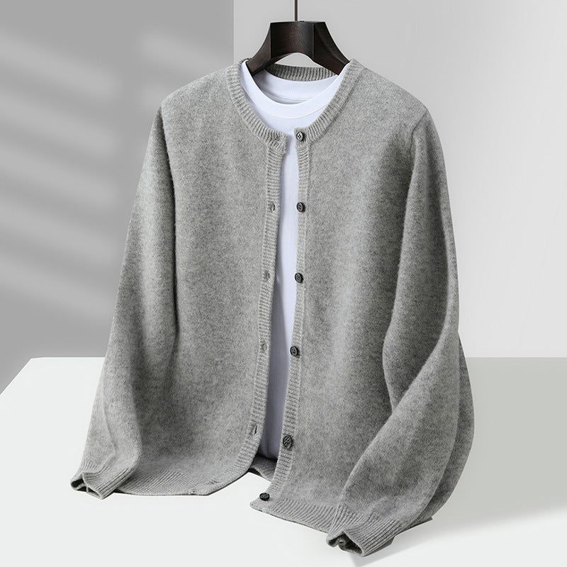Lorenzo Wool Mock-Neck Cardigan