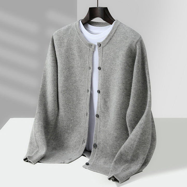 Lorenzo Wool Mock-Neck Cardigan