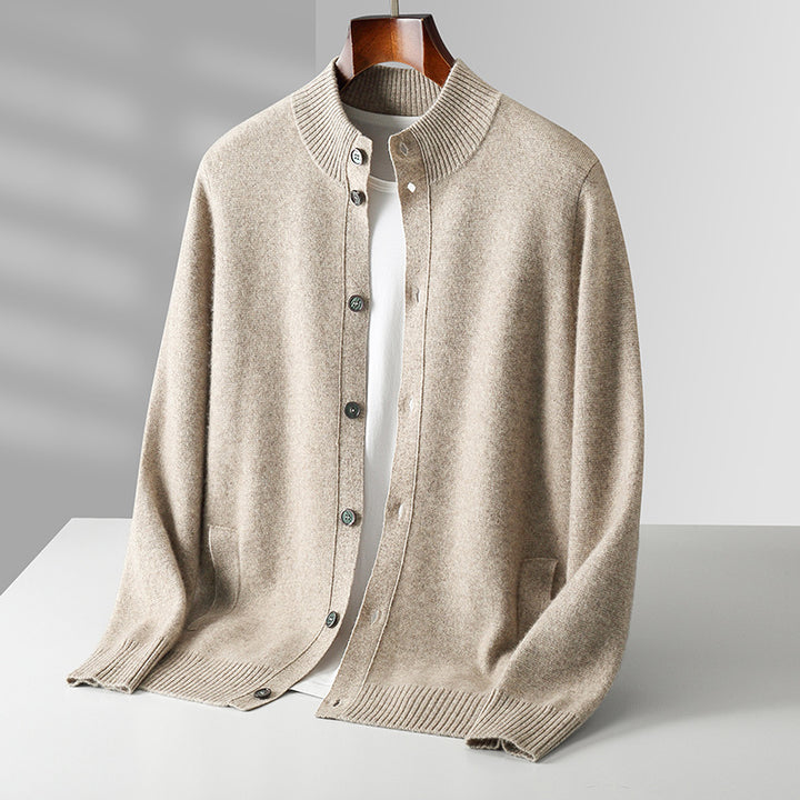 Matteo Wool Mock-Neck Cardigan