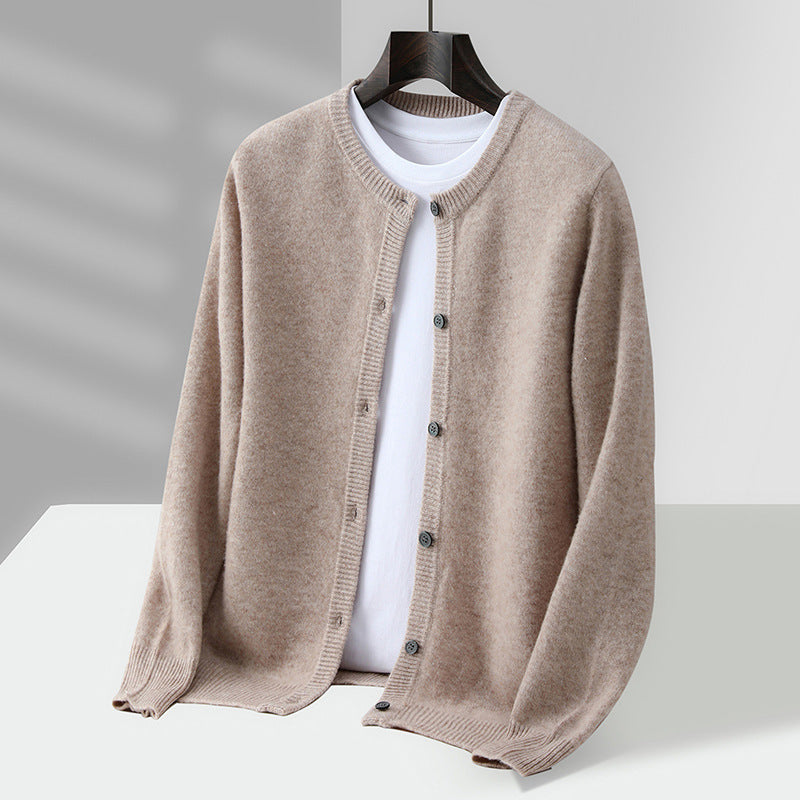 Lorenzo Wool Mock-Neck Cardigan