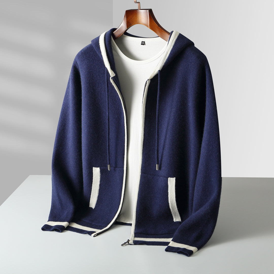 Dario Merino Wool Zip-Up Hoodie