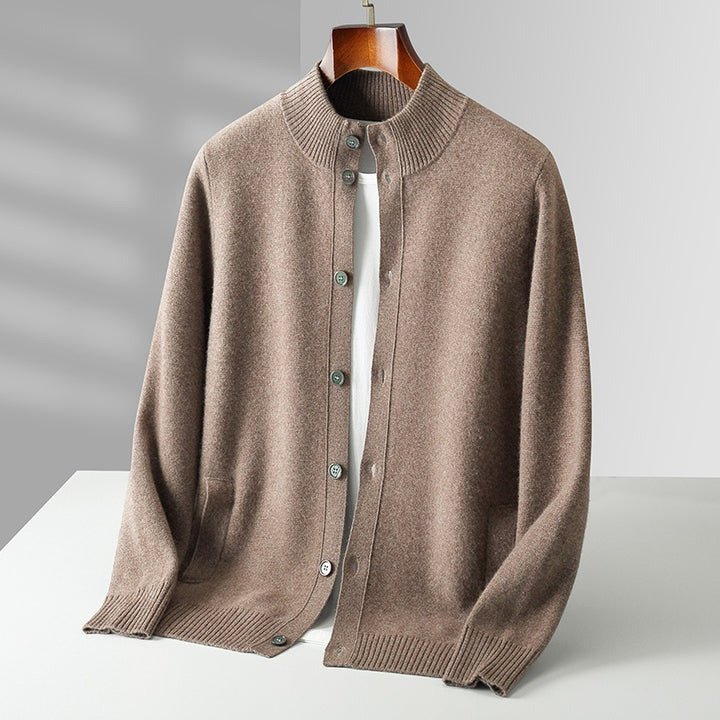 Matteo Wool Mock-Neck Cardigan