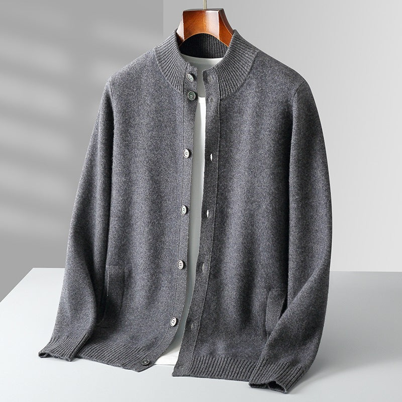 Matteo Wool Mock-Neck Cardigan