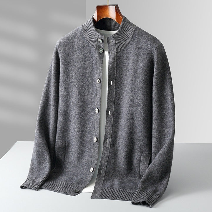 Matteo Wool Mock-Neck Cardigan
