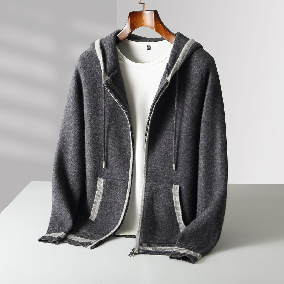 Dario Merino Wool Zip-Up Hoodie