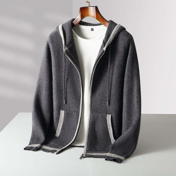Dario Merino Wool Zip-Up Hoodie