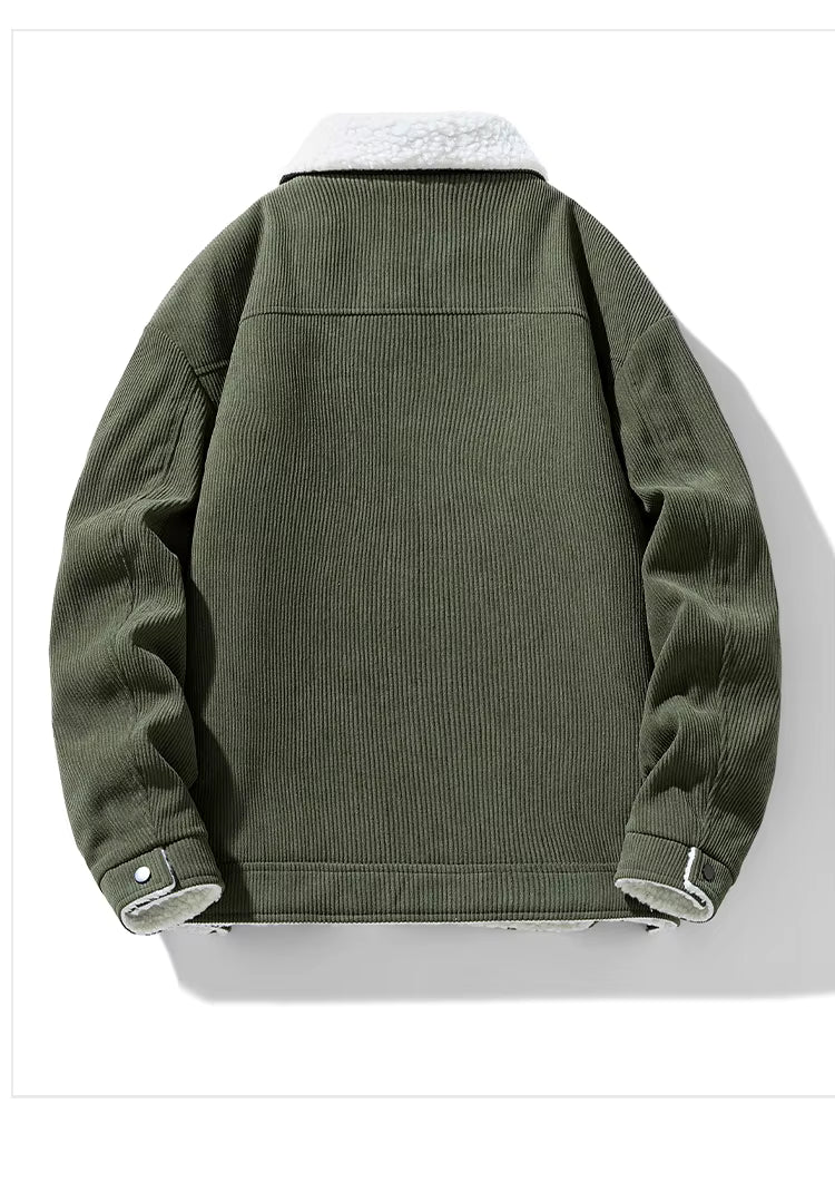 Arden Cotton Button-Up Sherpa Lined Jacket