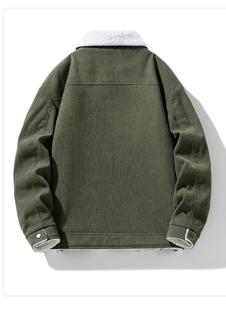 Arden Cotton Button-Up Sherpa Lined Jacket