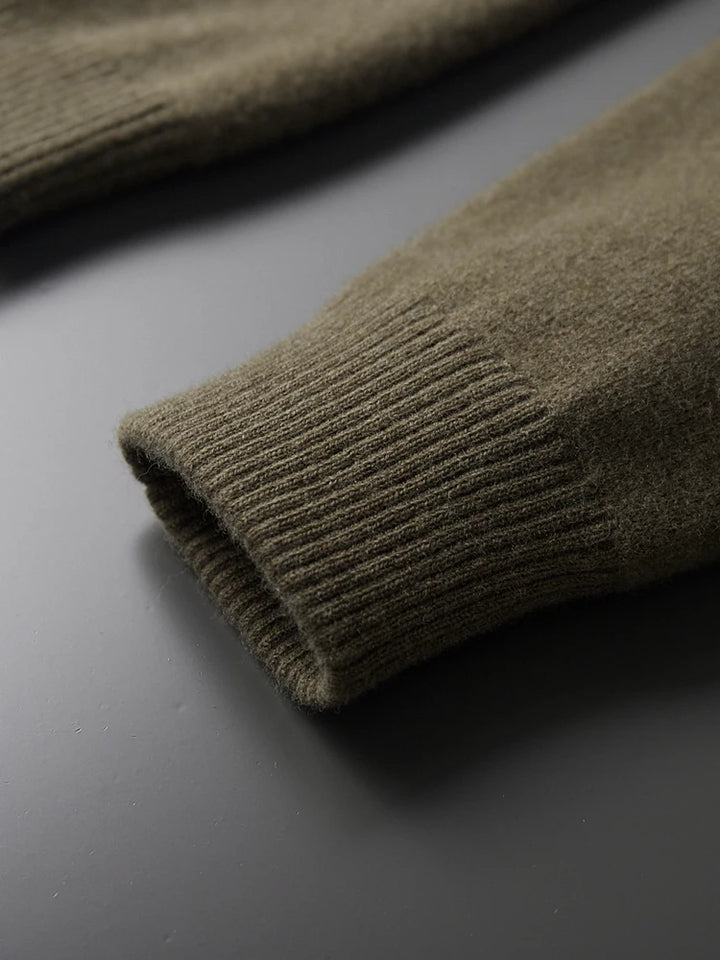 Merino Wool Polo Cardigan – Men's Button Sweater | Savonti