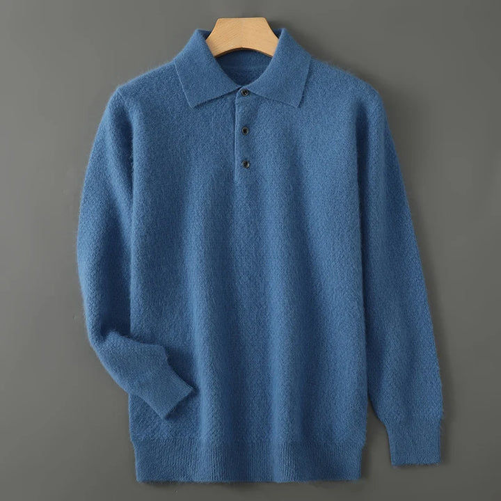 Men's Wool Cashmere Button-Up Sweater | Savoni