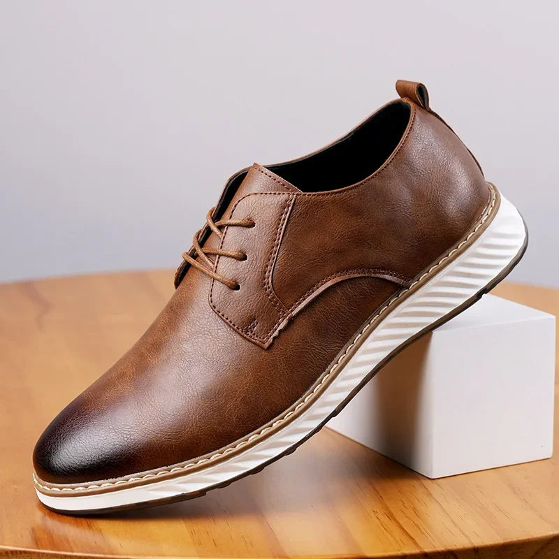 Men's Genuine Leather Orthopedic Sneakers | Savoni