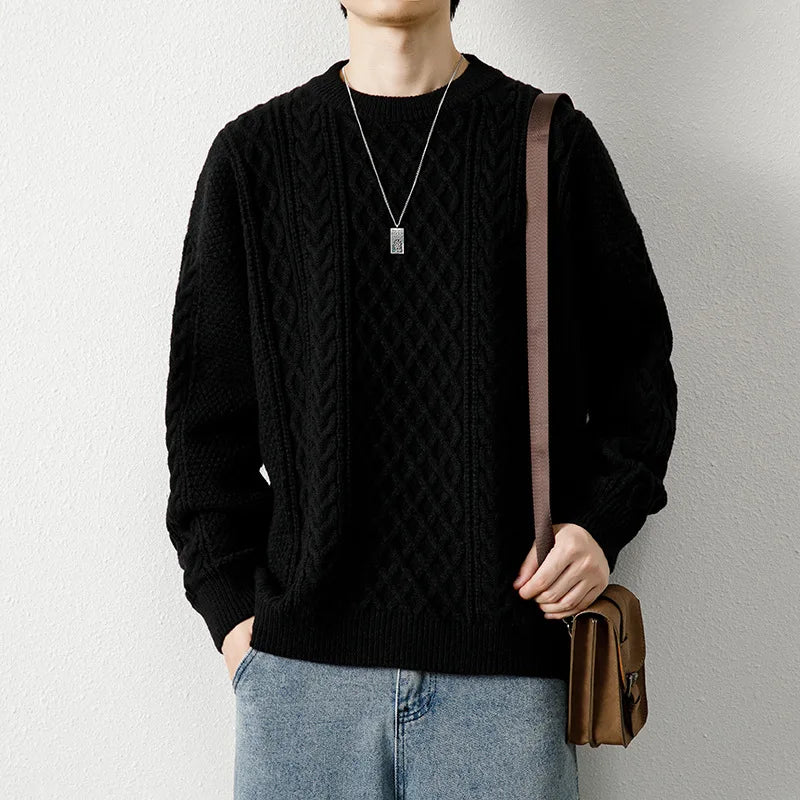 Men's Linen Cable Knit Sweater | Arden