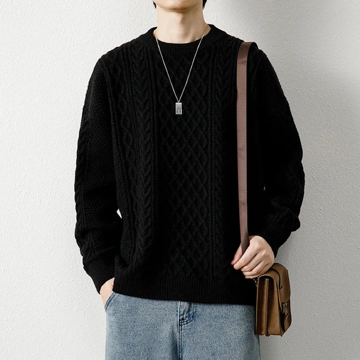 Men's Linen Cable Knit Sweater | Arden