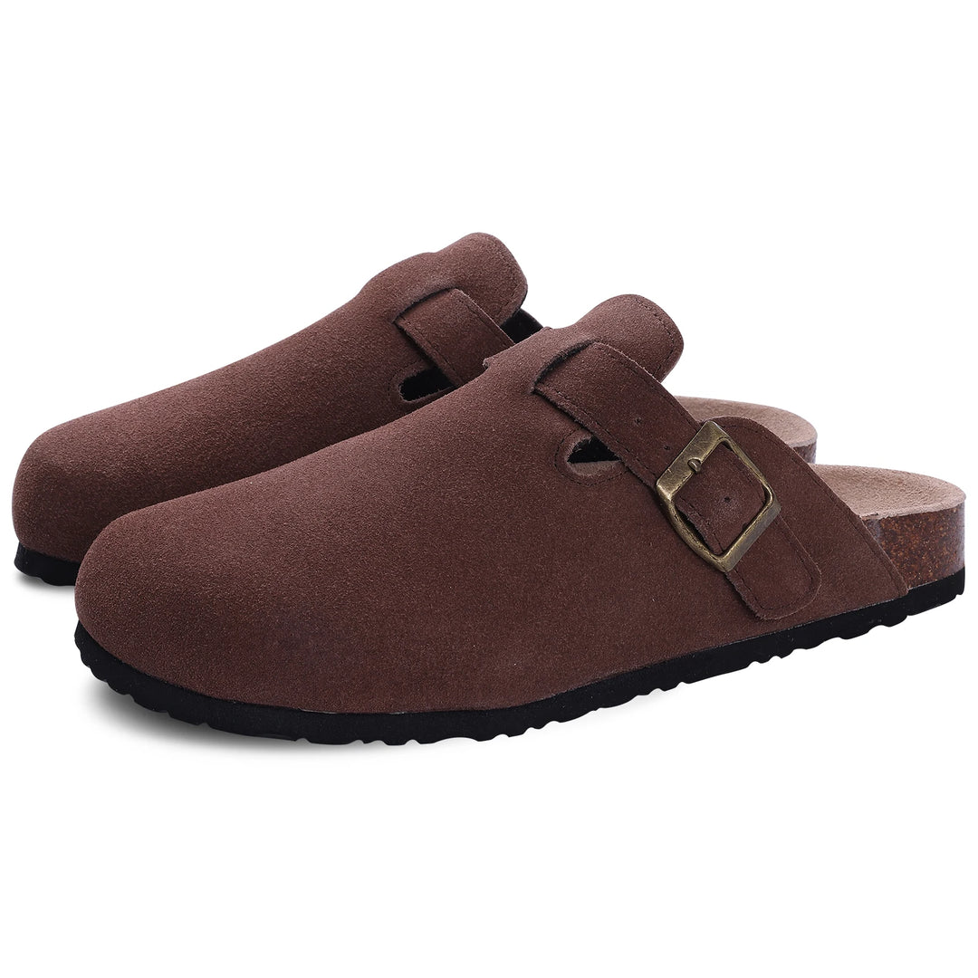 Suede Buckle Clogs – Women's Slip-On Mules | Savona