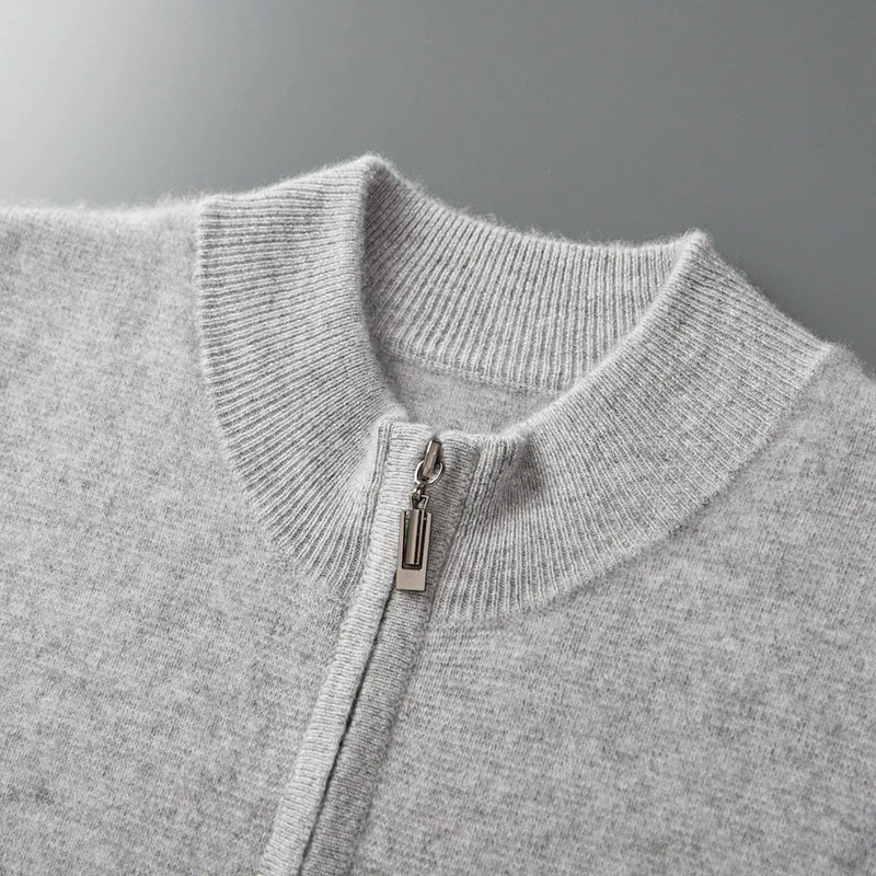 Men's Merino Wool Zip-Up Cardigan | Savonti
