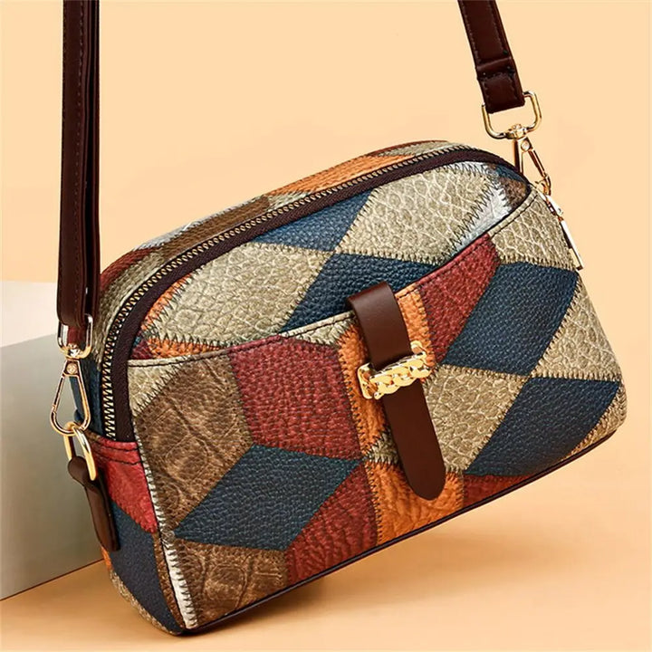 Avelia multicolor leather mini crossbody bag patchwork detail