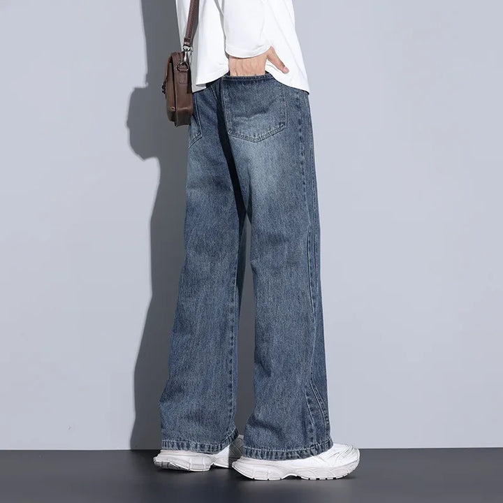 Men's Wide-Leg Denim Jeans with Drawstring | Arden