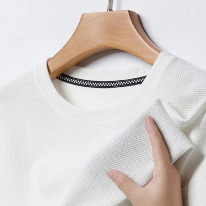 Waffle Knit T-Shirt – Men's Crewneck Casual Tee | Mason