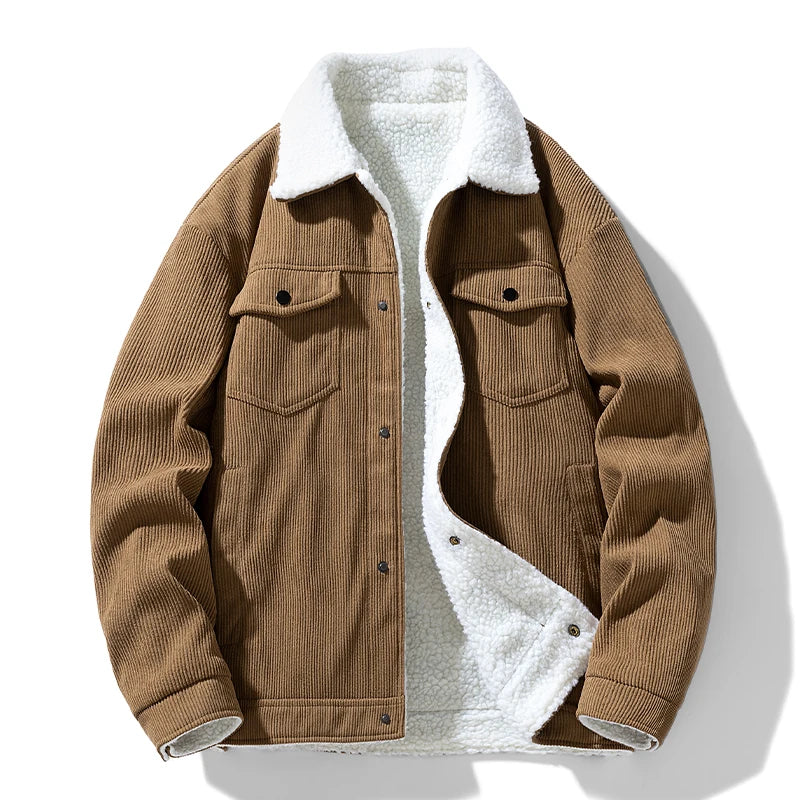 Arden Cotton Button-Up Sherpa Lined Jacket