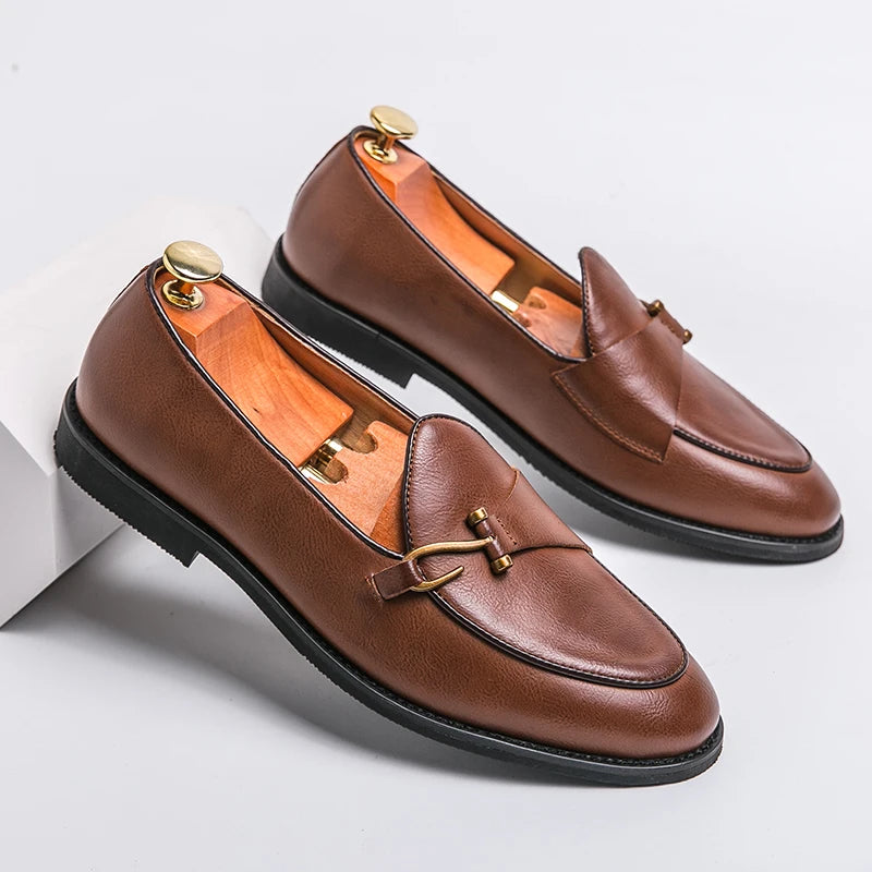 Buckle Leather Loafers – Men's Dress Shoes | Savoni
