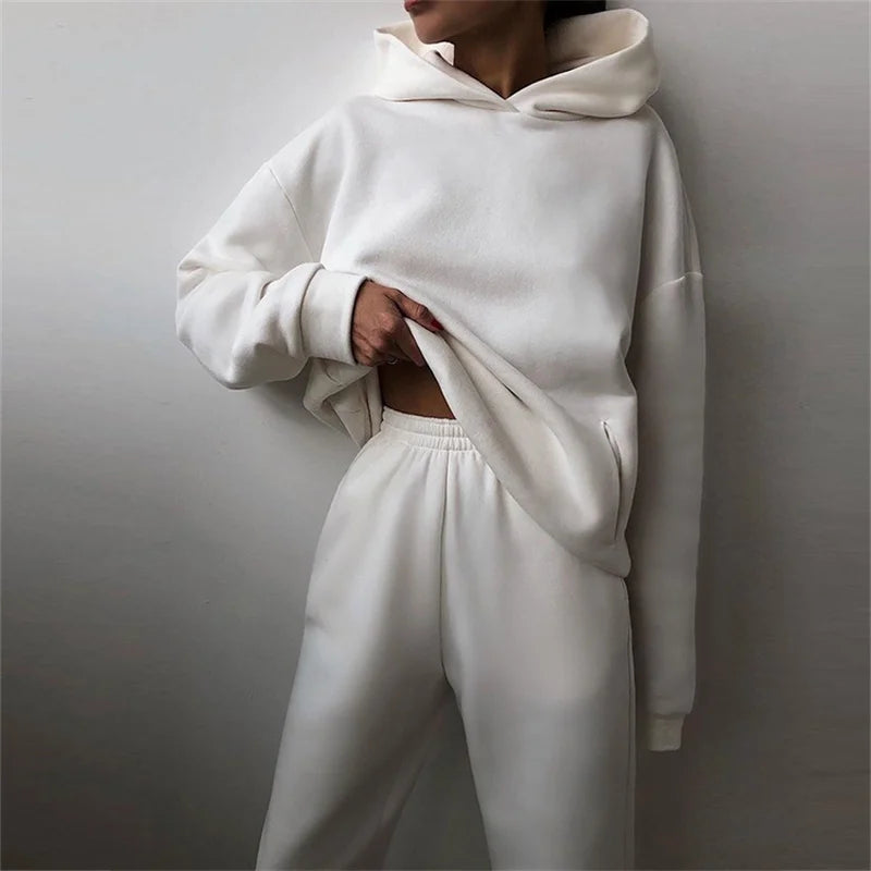 Oversized Tracksuit Set – Women's 2-Piece Lounge Set | Elastic Waist