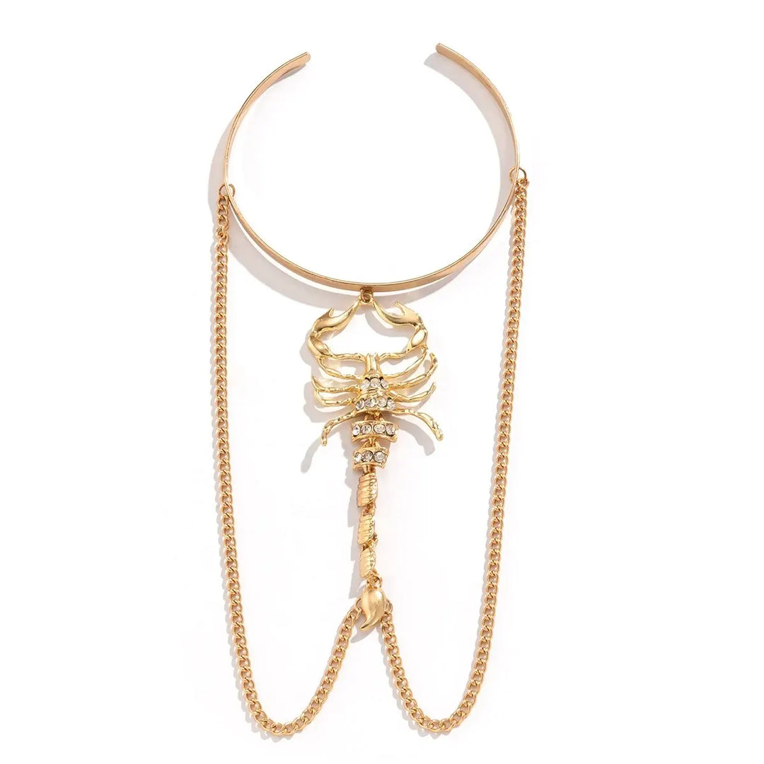 Savona Gold Scorpion Arm Bangle with Stone Accents