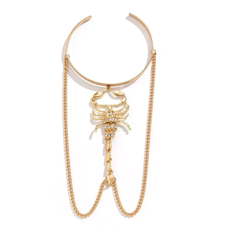 Savona Gold Scorpion Arm Bangle with Stone Accents