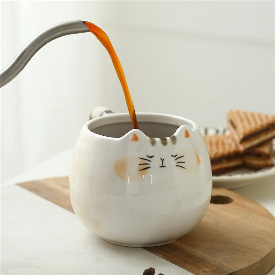 Cat Shaped Ceramic Mug – Cute Coffee Mug Gift for Cat Lovers