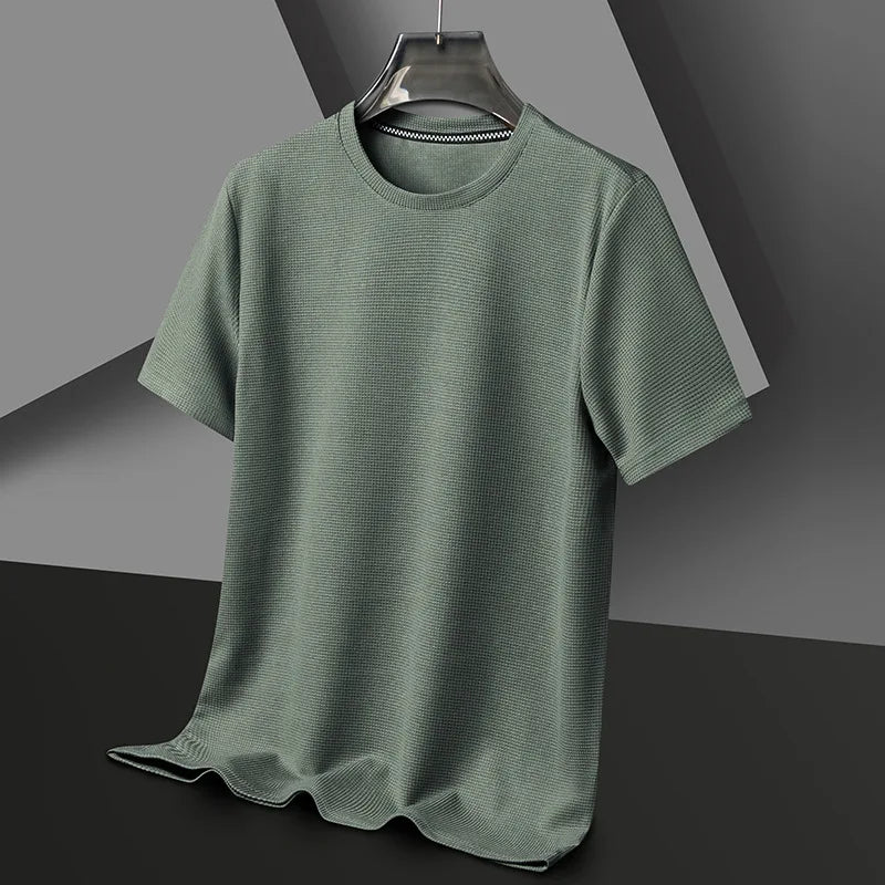 Waffle Knit T-Shirt – Men's Crewneck Casual Tee | Mason