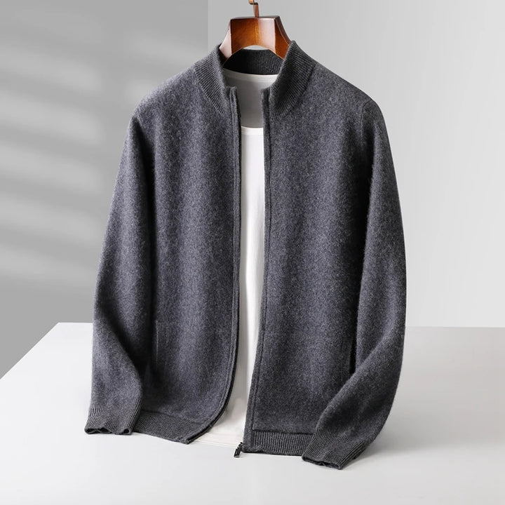 Men's Merino Wool Zip-Up Cardigan | Savonti