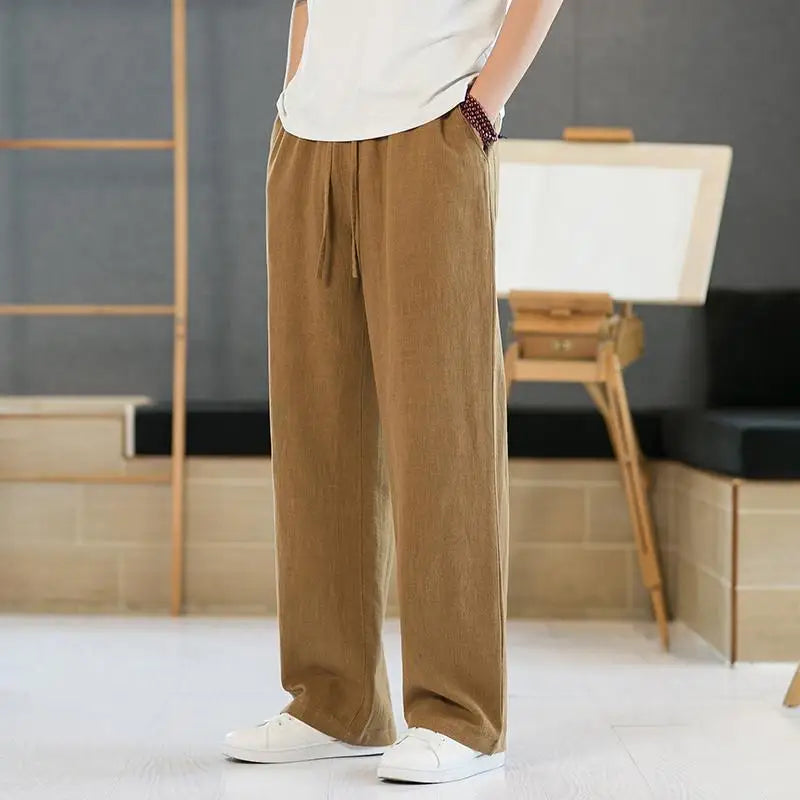 Men's Cotton Linen Sweatpants with Drawstring | Arden