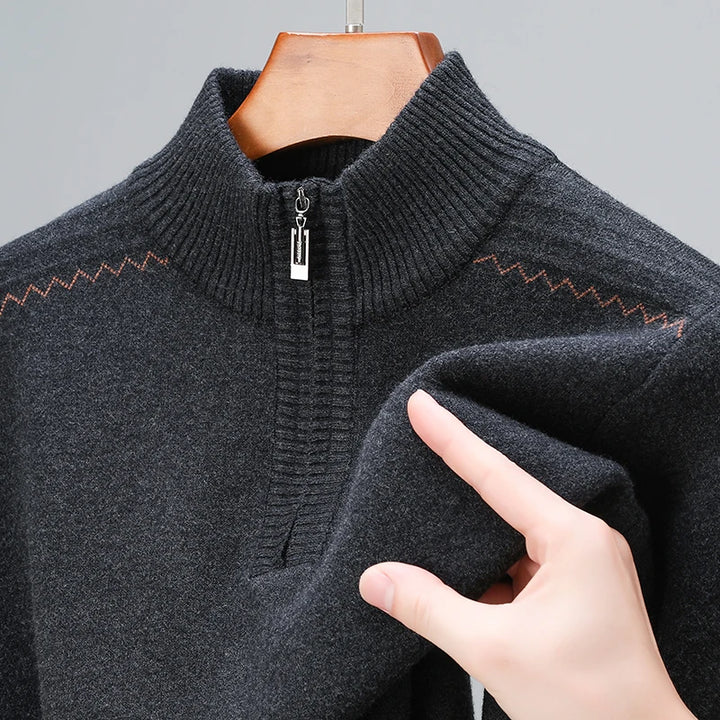 Quarter-Zip Sweater – Men's Wool Blend Knit | Savoni