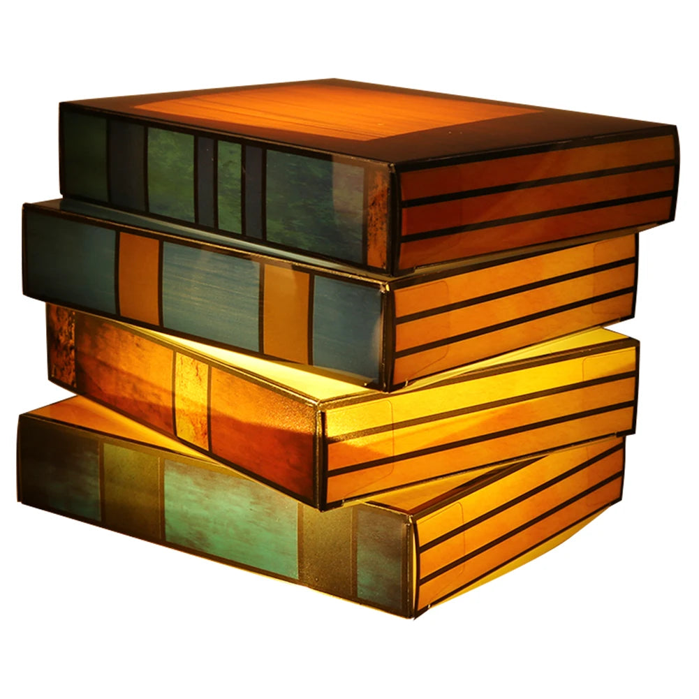 Stained Glass Book Night Light – Ambient Lamp for Book Lovers