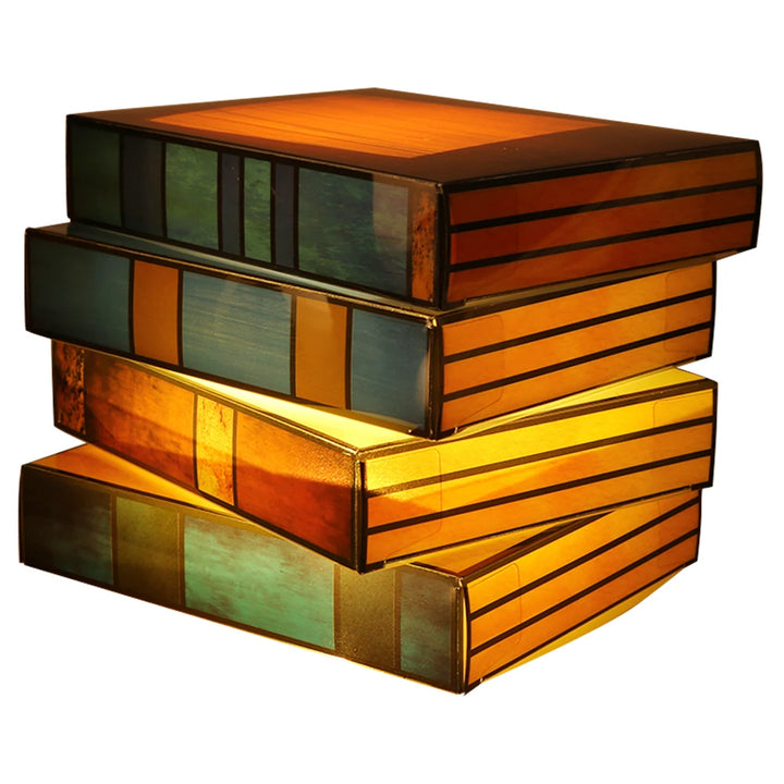 Stained Glass Book Night Light – Ambient Lamp for Book Lovers
