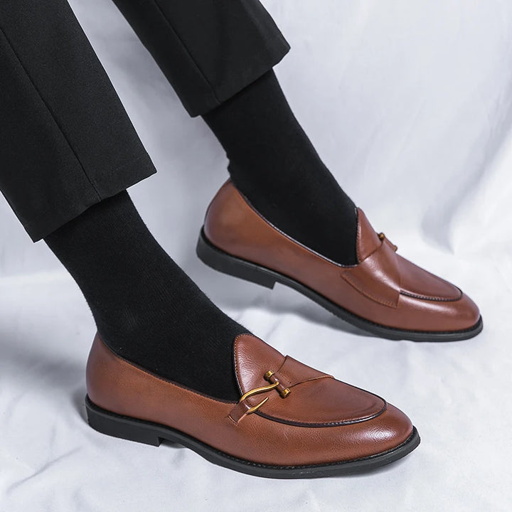 Buckle Leather Loafers – Men's Dress Shoes | Savoni