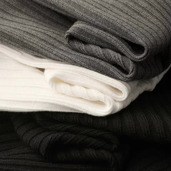 Quarter-Zip Sweater – Men's Cotton Ribbed Long Sleeve| Rivano