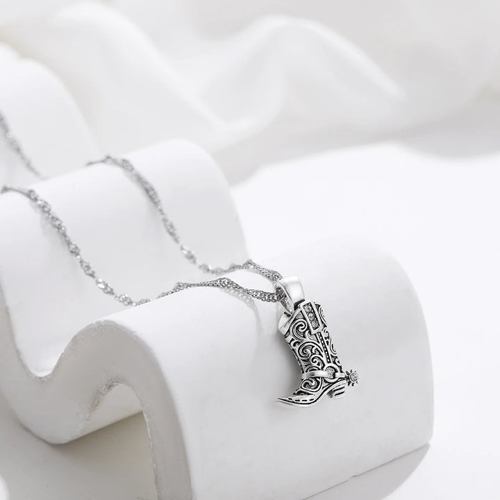 Cowboy Boot Charm Necklace – Gold & Silver Western Jewelry