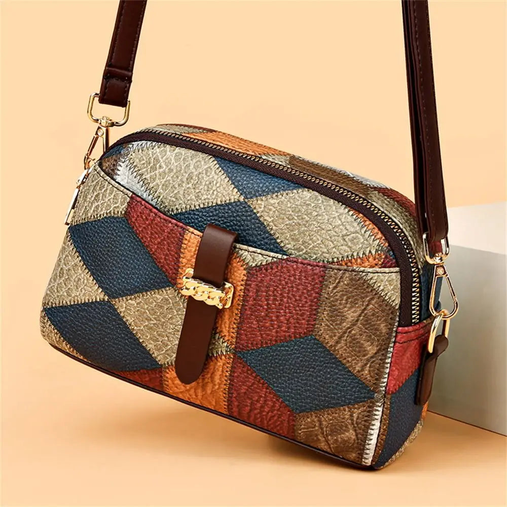 Avelia multicolor leather mini crossbody bag dome silhouette with top zip
