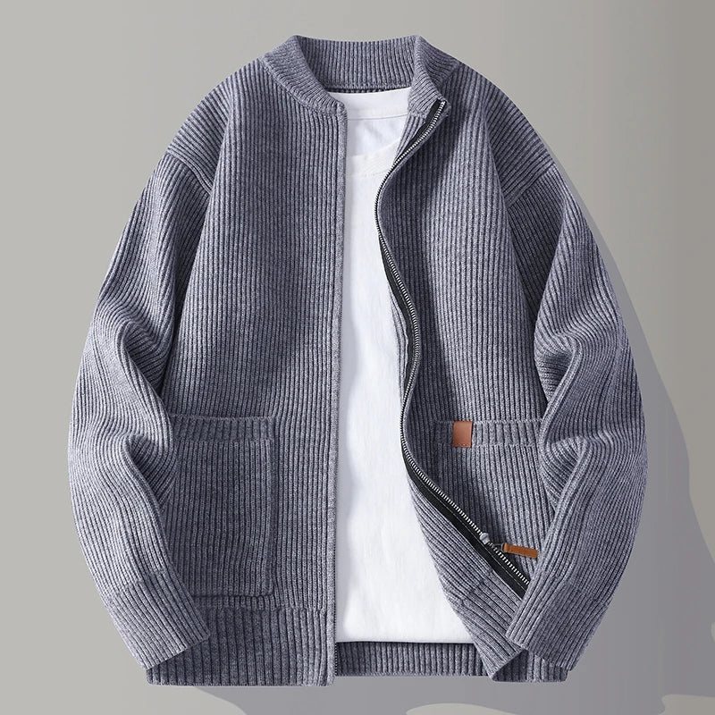 Men's Wool Zip-Up Sweater with Pockets | Arden