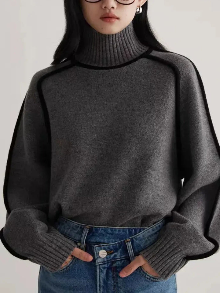 Ribbed Turtleneck Sweater – Women's Knit Top | Sophia