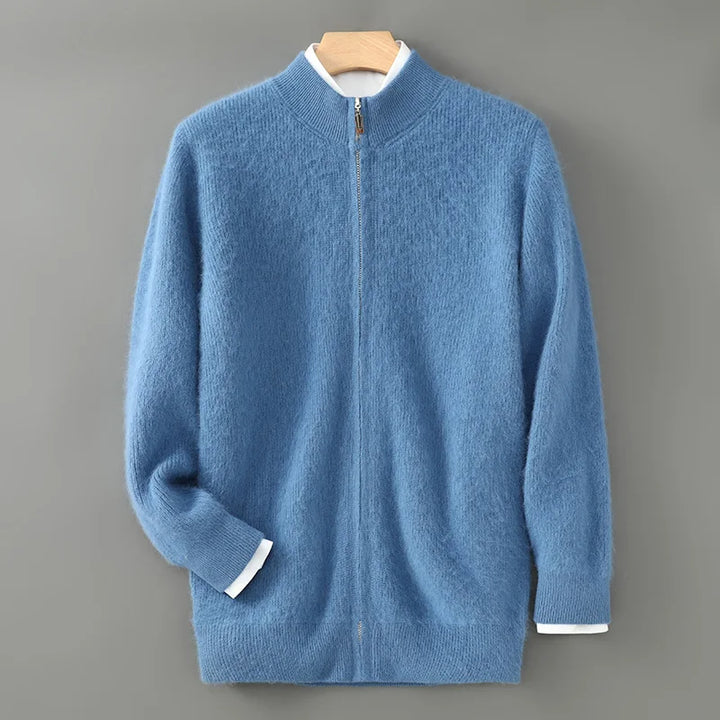 Men's Wool Cashmere Zip-Up Sweater | Savoni