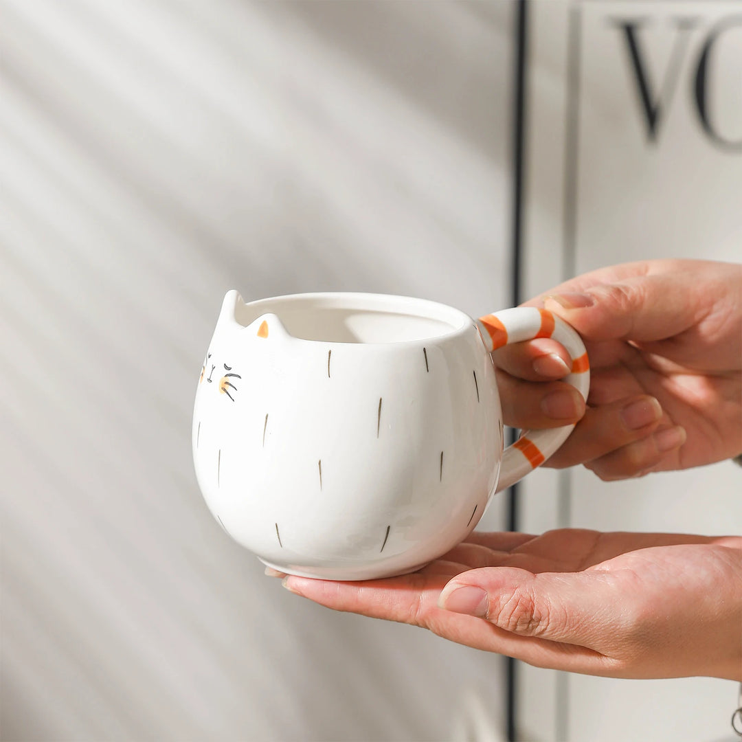Cat Shaped Ceramic Mug – Cute Coffee Mug Gift for Cat Lovers