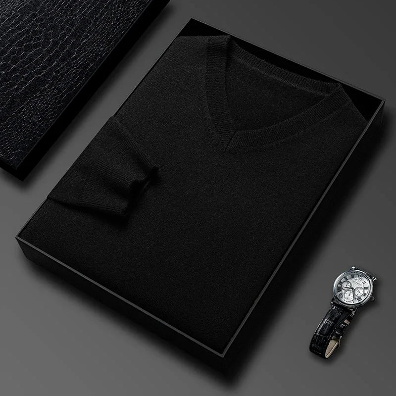 Men's Wool V-Neck Sweater | Savoni