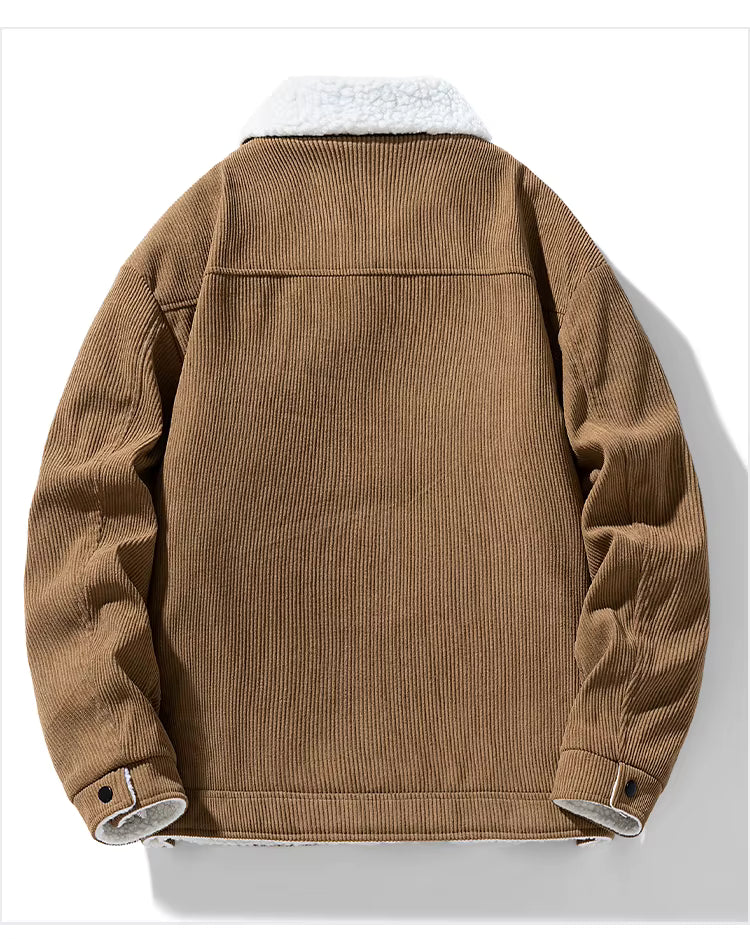 Arden Cotton Button-Up Sherpa Lined Jacket