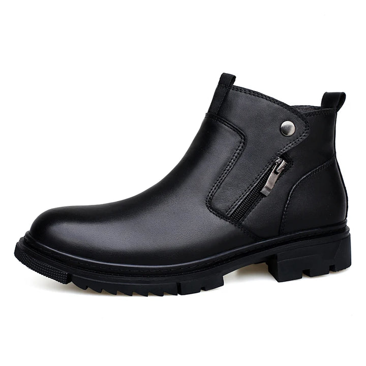 Men's Leather Boots with Side-Zip | Savonti