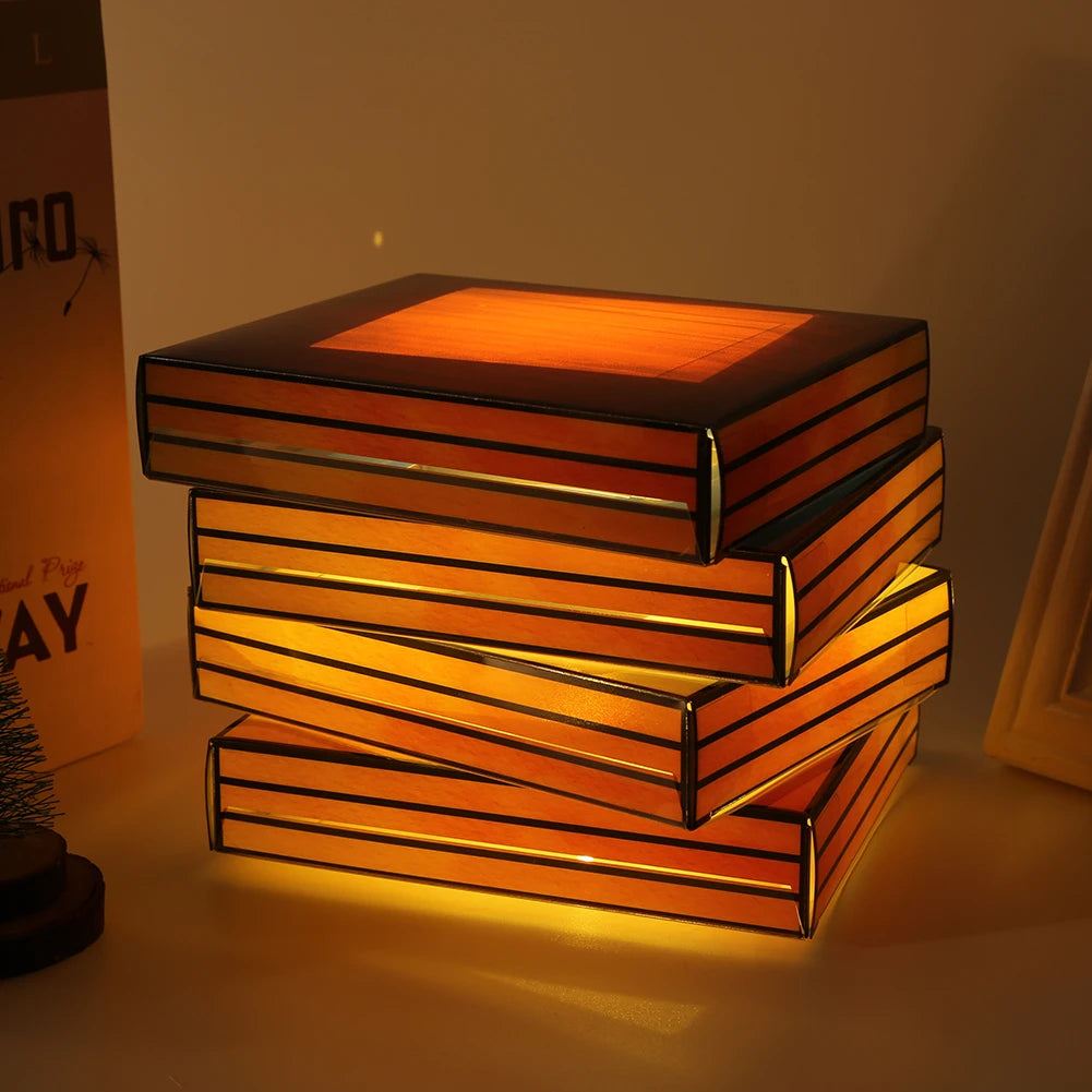 Stained Glass Book Night Light – Ambient Lamp for Book Lovers