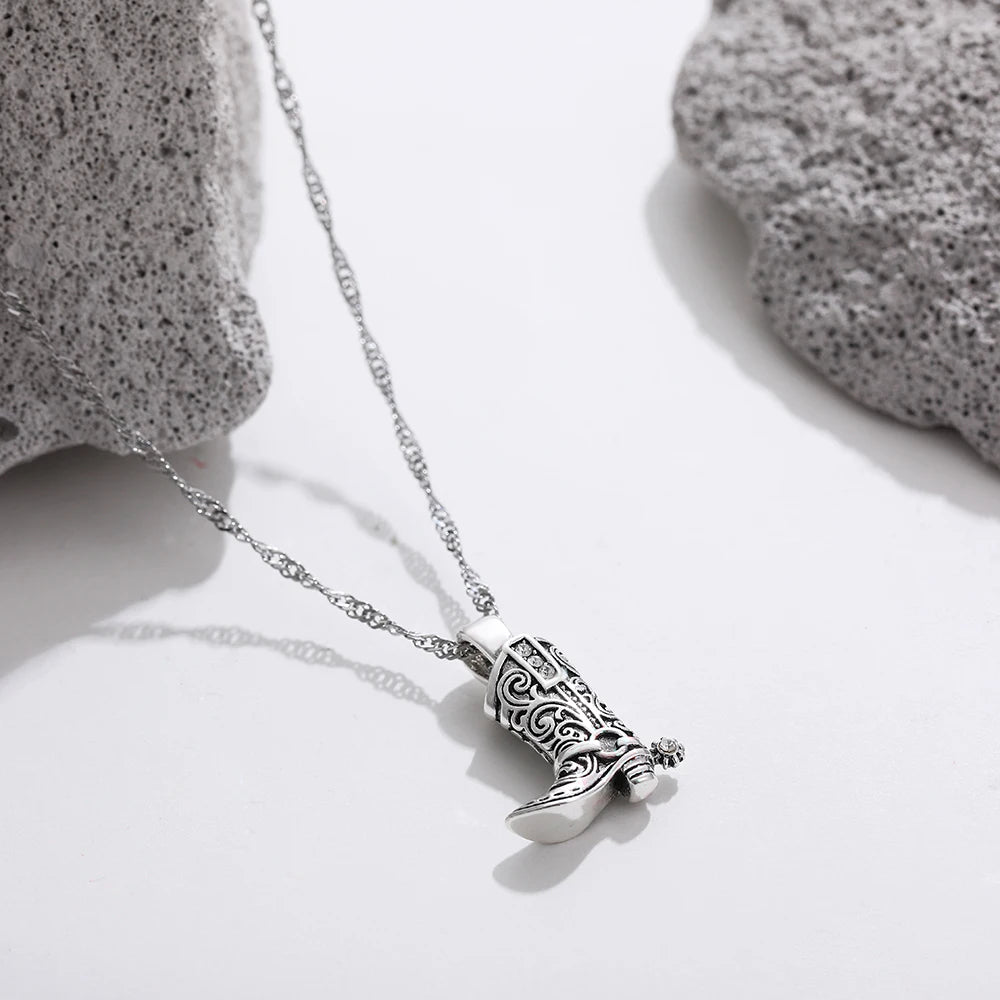 Cowboy Boot Charm Necklace – Gold & Silver Western Jewelry