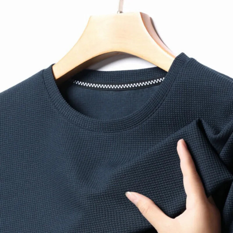 Waffle Knit T-Shirt – Men's Crewneck Casual Tee | Mason