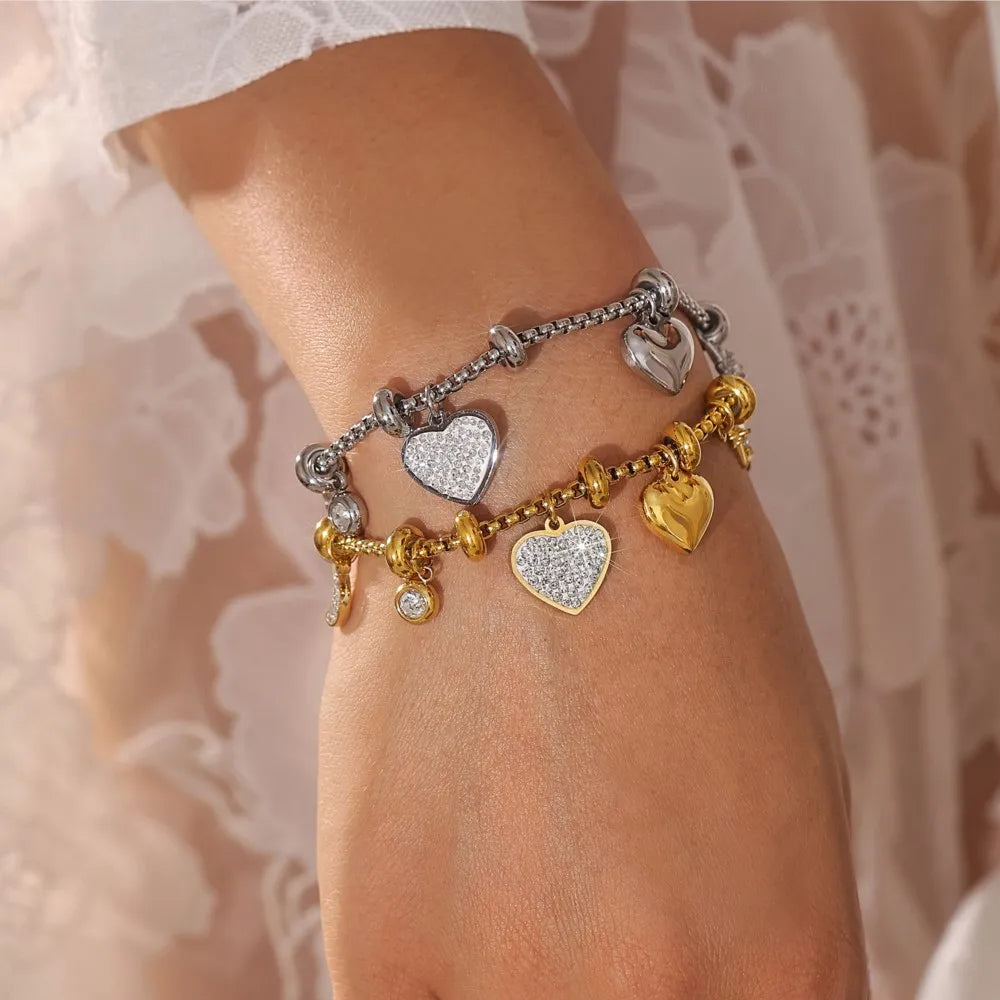 Heart Charm Bracelet – Adjustable Bracelet