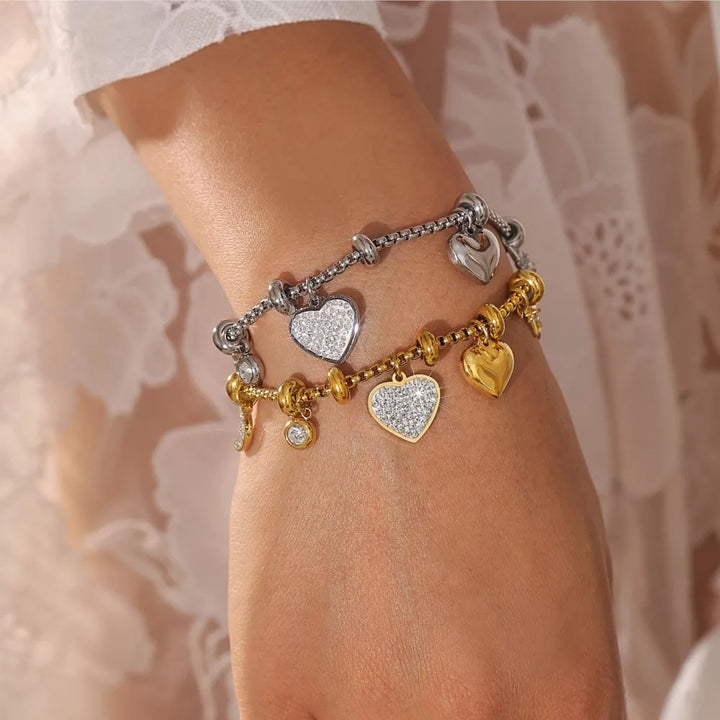 Heart Charm Bracelet – Adjustable Bracelet